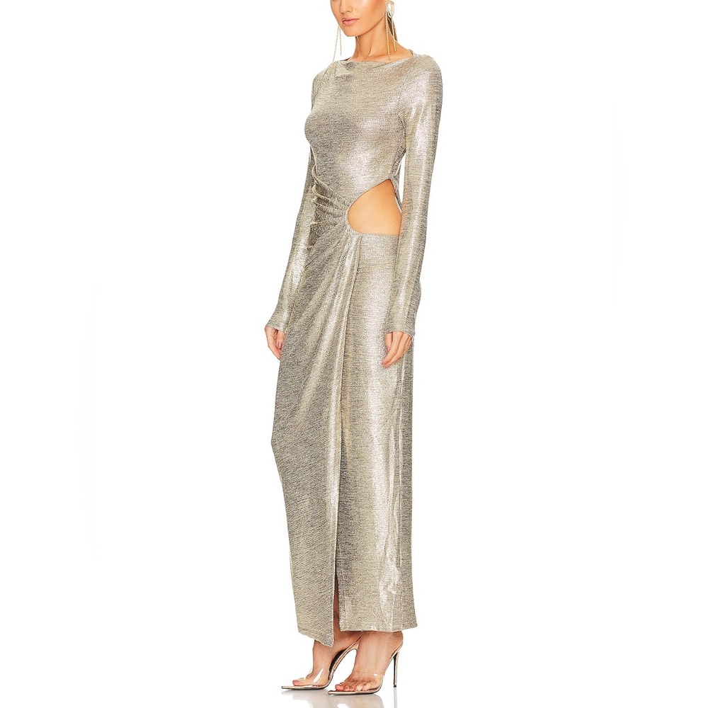Significant Other Chloe Midi Dress in Gold Size 6 - Picture 2 of 11